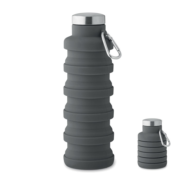 Bouteille publicitaire pliable 500ml KOLAPSI gris pierre